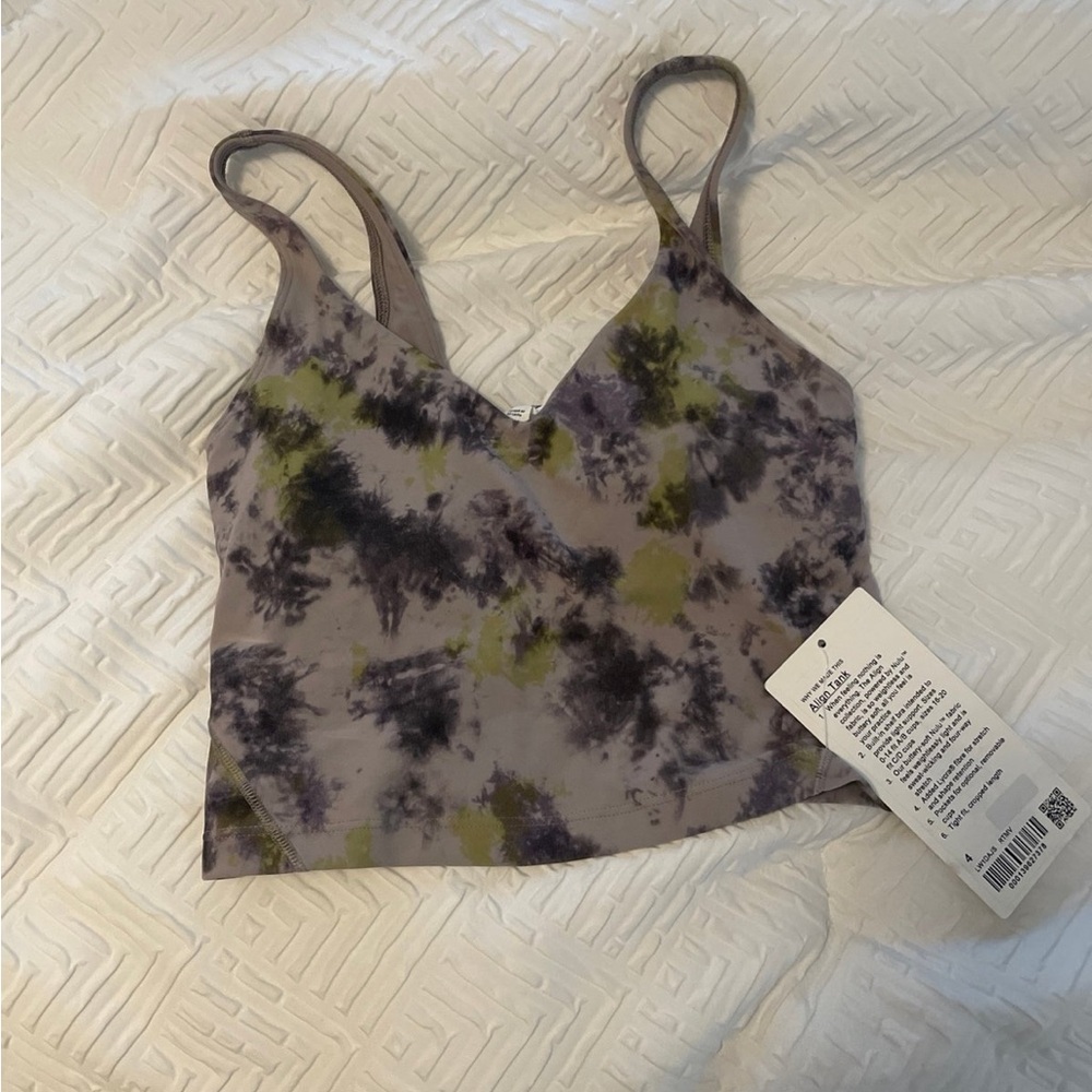 lululemon athletica Purple and Green Tie-Dye align tank